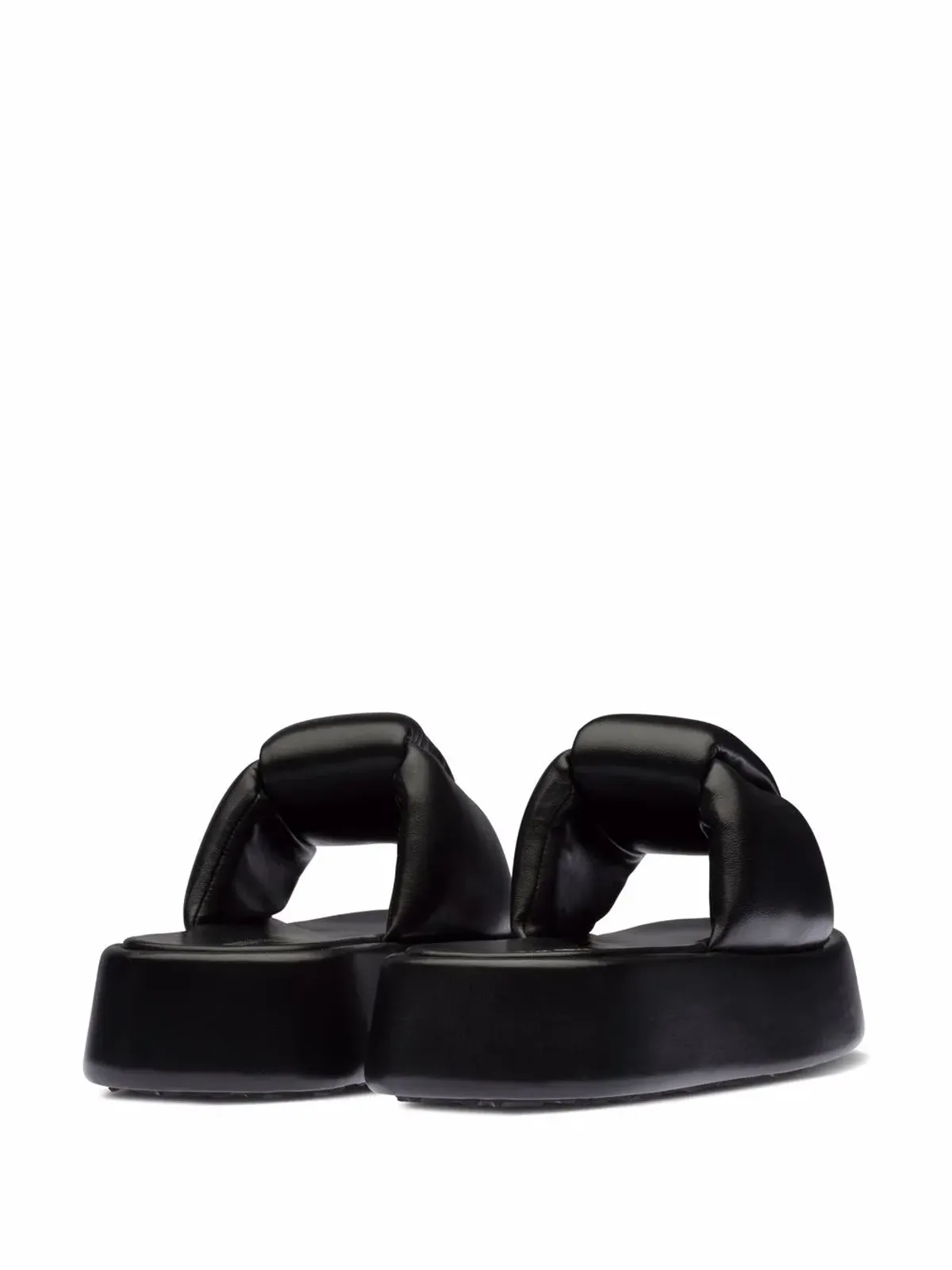 Miu Miu padded leather sandals - Black - 画像3