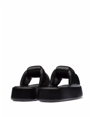 Miu Miu padded leather sandals - Black - サムネイル3
