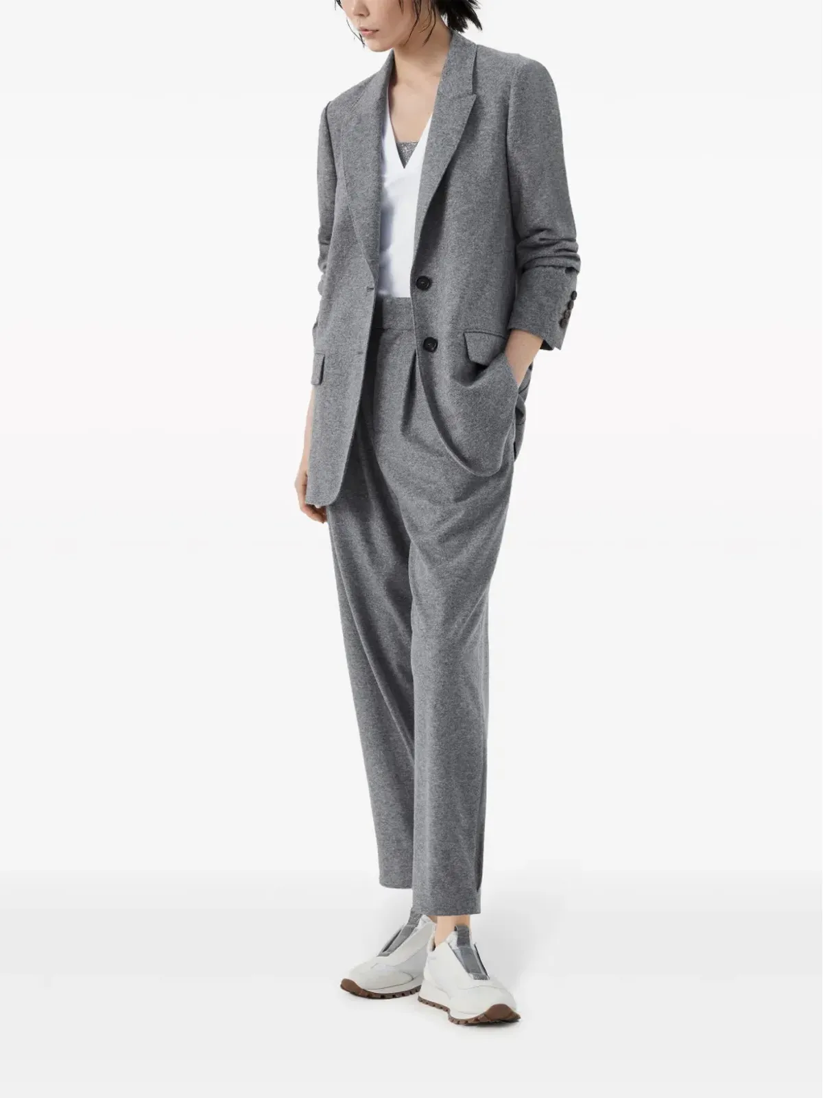 Brunello Cucinelli モニリチェーン装飾付きTシャツ - 画像2