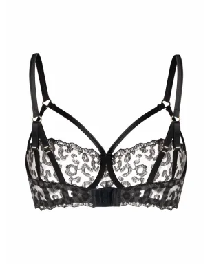 Fleur Of England Kittie カージドストラップ バルコニーブラ ブラック - サムネイル2