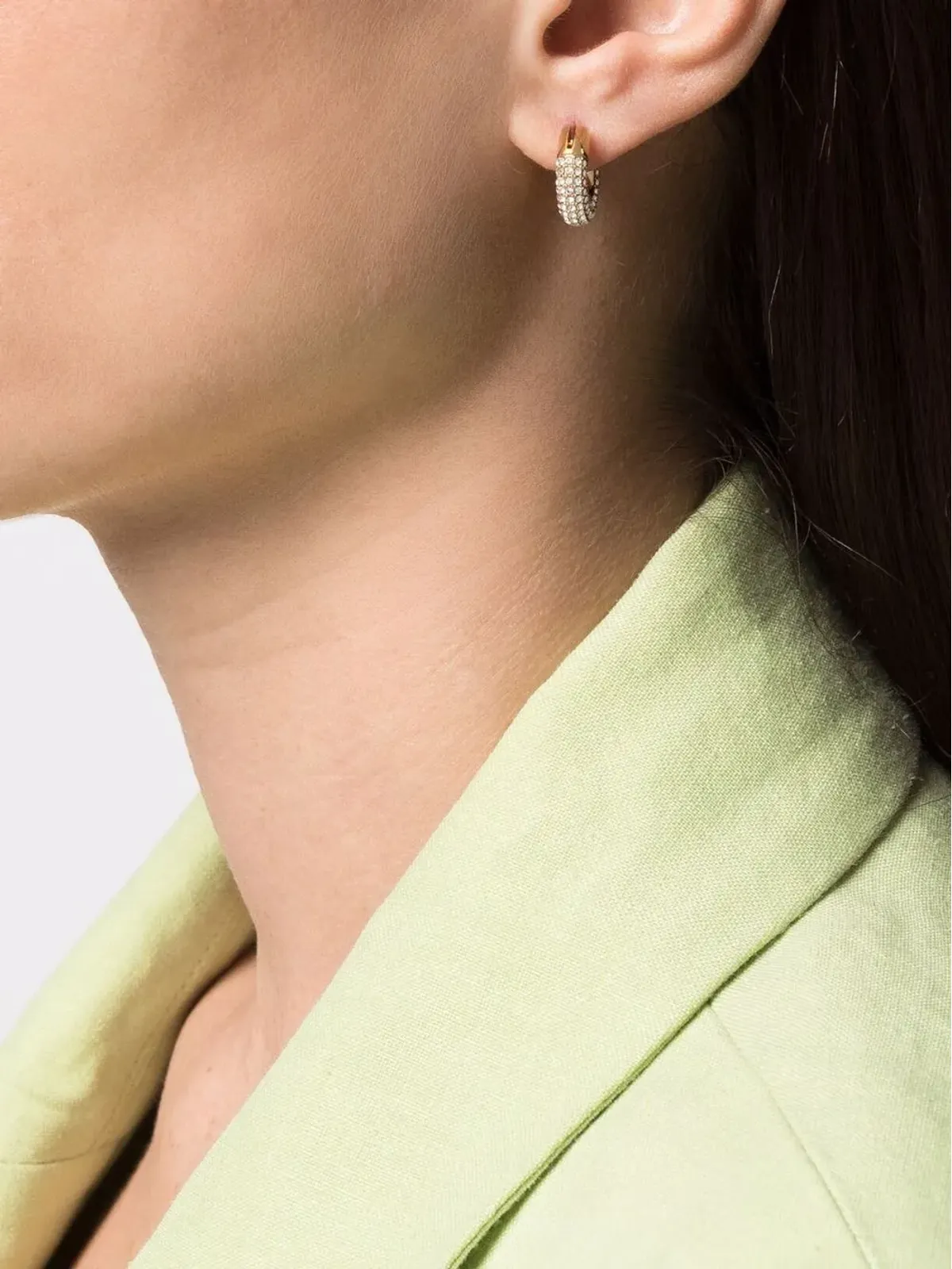 Swarovski Dextera クリスタル装飾フープイヤリング - ゴールド - 画像2