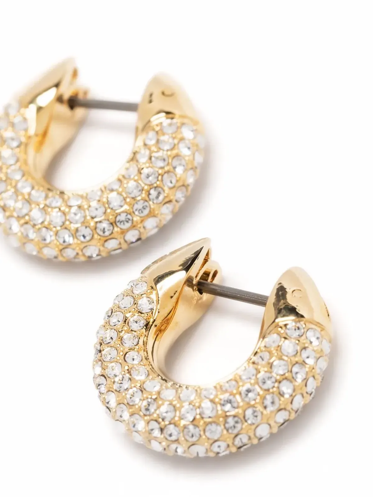 Swarovski Dextera クリスタル装飾フープイヤリング - ゴールド - 画像3