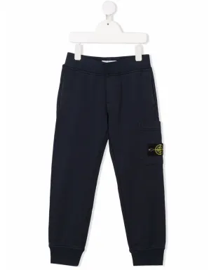 Stone Island Junior ロゴパッチ トラックパンツ ブルー - サムネイル1