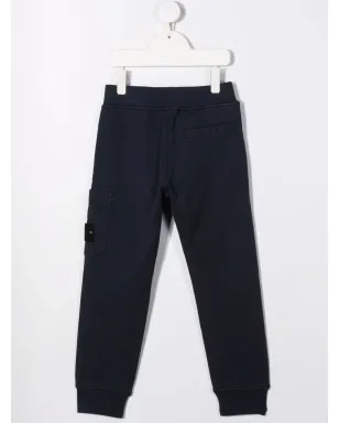 Stone Island Junior ロゴパッチ トラックパンツ ブルー - サムネイル2