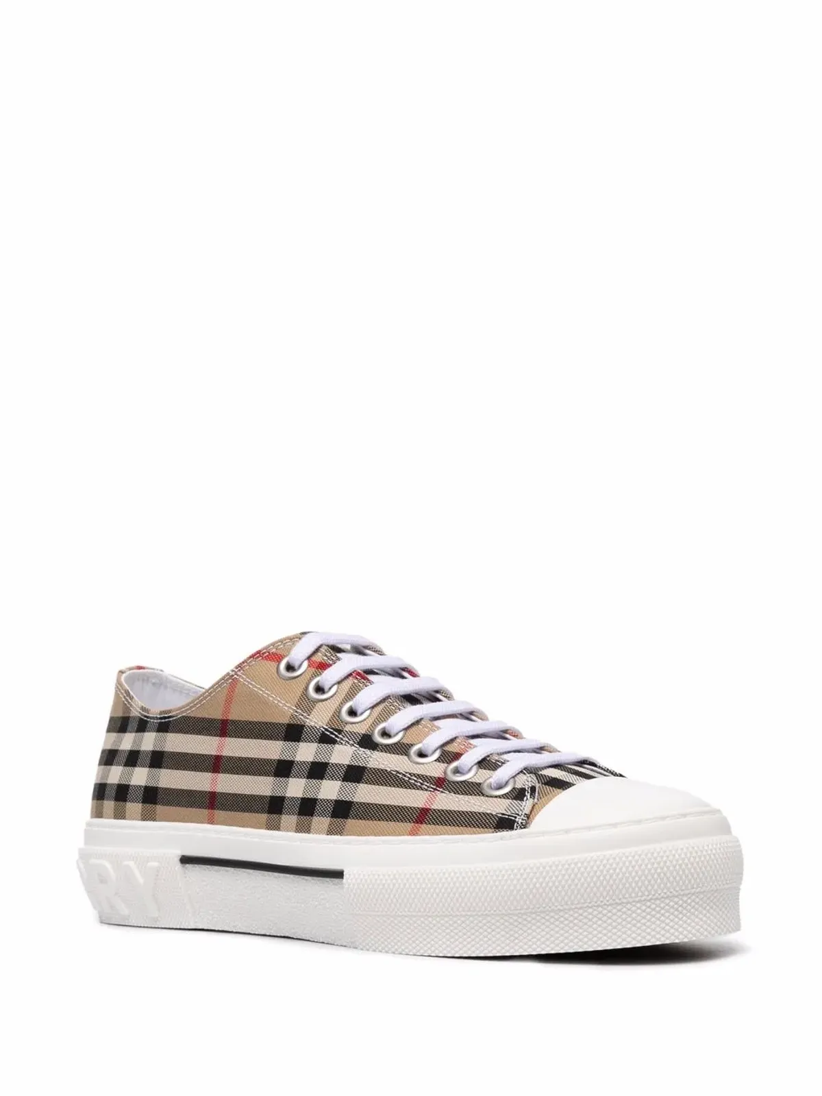 Burberry ヴィンテージチェック ロー・トップスニーカー ベージュ - 画像2
