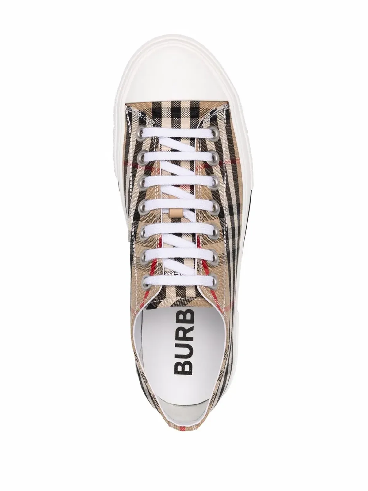 Burberry ヴィンテージチェック ロー・トップスニーカー ベージュ - 画像4