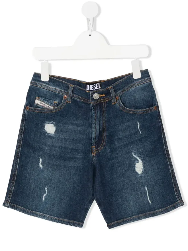 Diesel Kids Diesel Kids ダメージデニムショーツ（ブルー）の商品画像