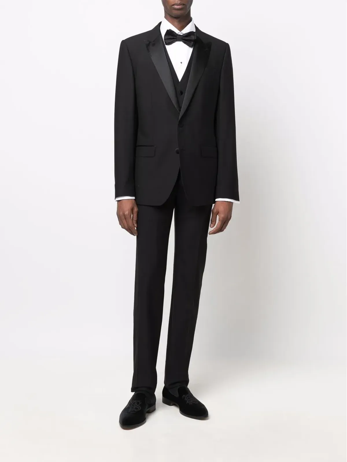 Canali ボタン留め長袖タキシードシャツ - ホワイト - 画像2