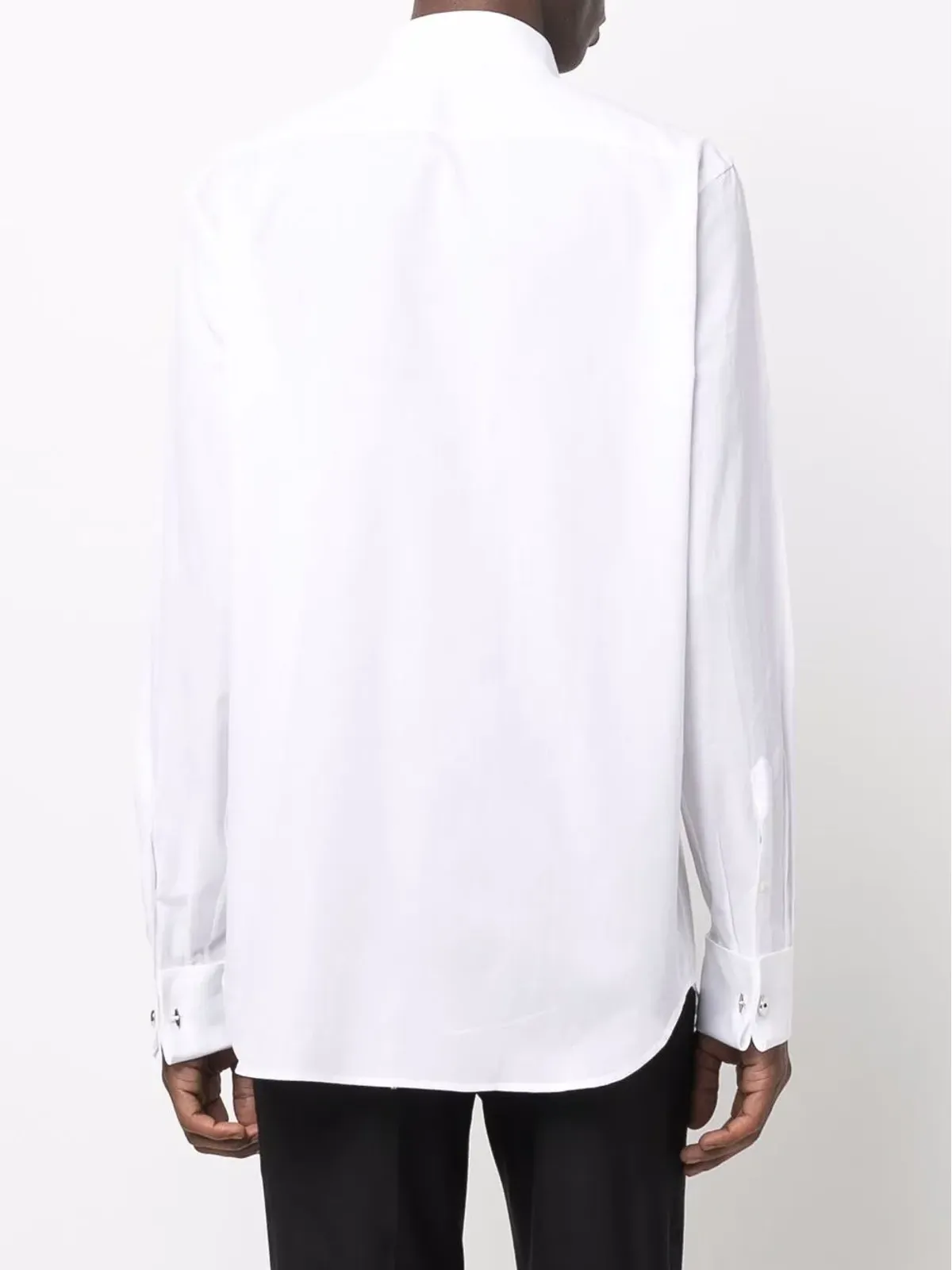 Canali ボタン留め長袖タキシードシャツ - ホワイト - 画像4