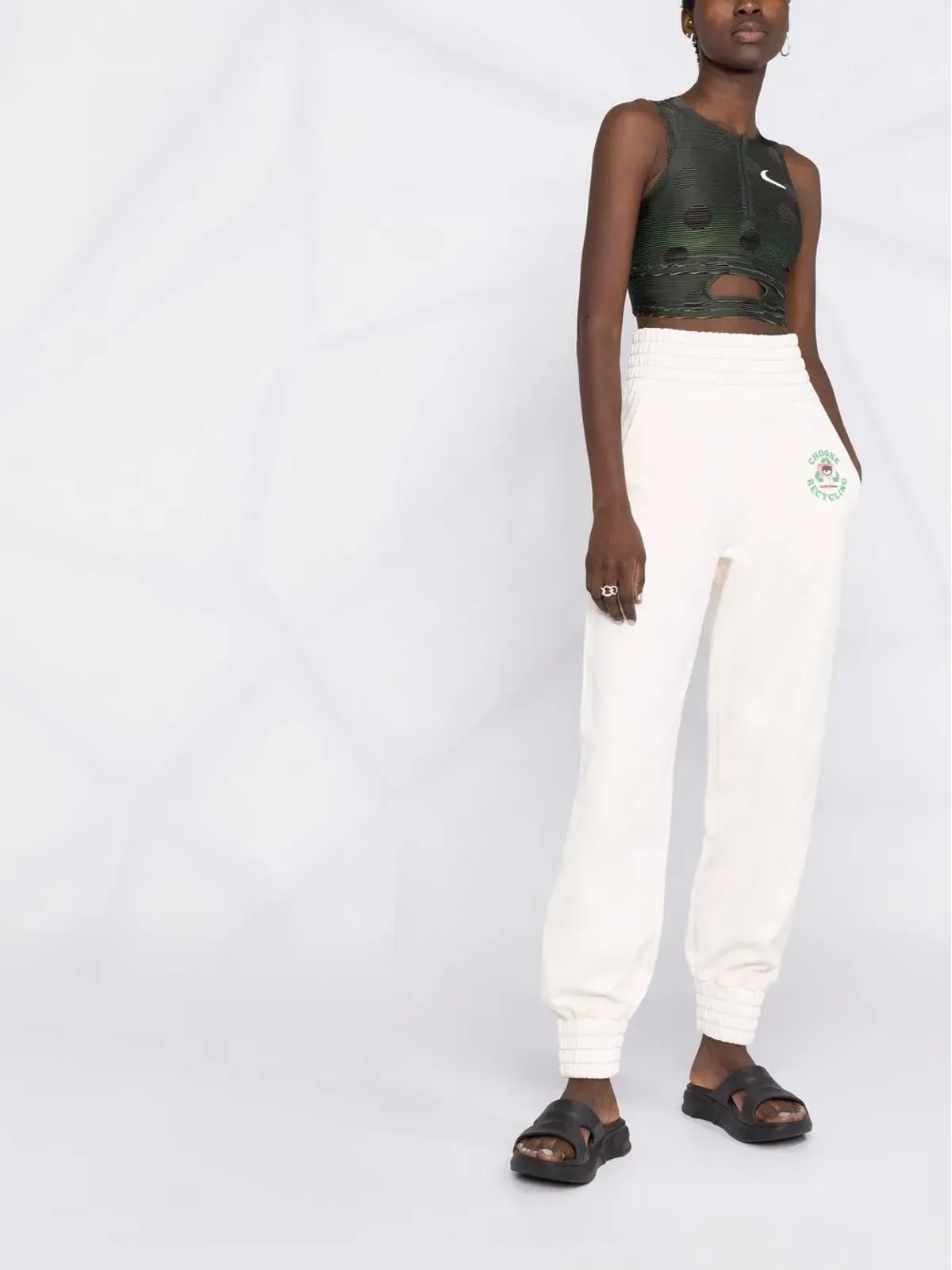Chiara Ferragni Eyelike slogan-print track pants - Neutrals - 画像2