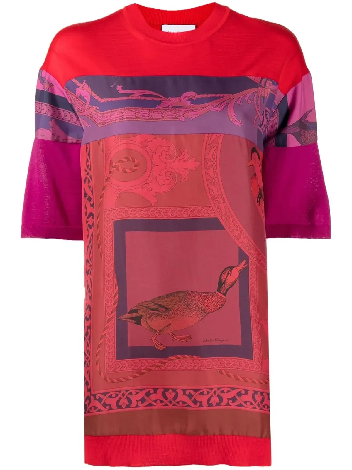 Ferragamo ヘリテージプリント ロングTシャツ - 画像1