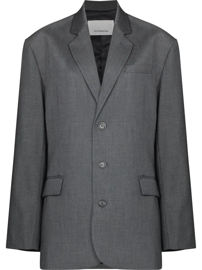The Frankie Shop The Frankie Shop Gelso oversized single-breasted blazer - Greyの商品画像