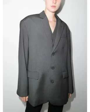 The Frankie Shop Gelso oversized single-breasted blazer - Grey - サムネイル3