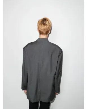 The Frankie Shop Gelso oversized single-breasted blazer - Grey - サムネイル4