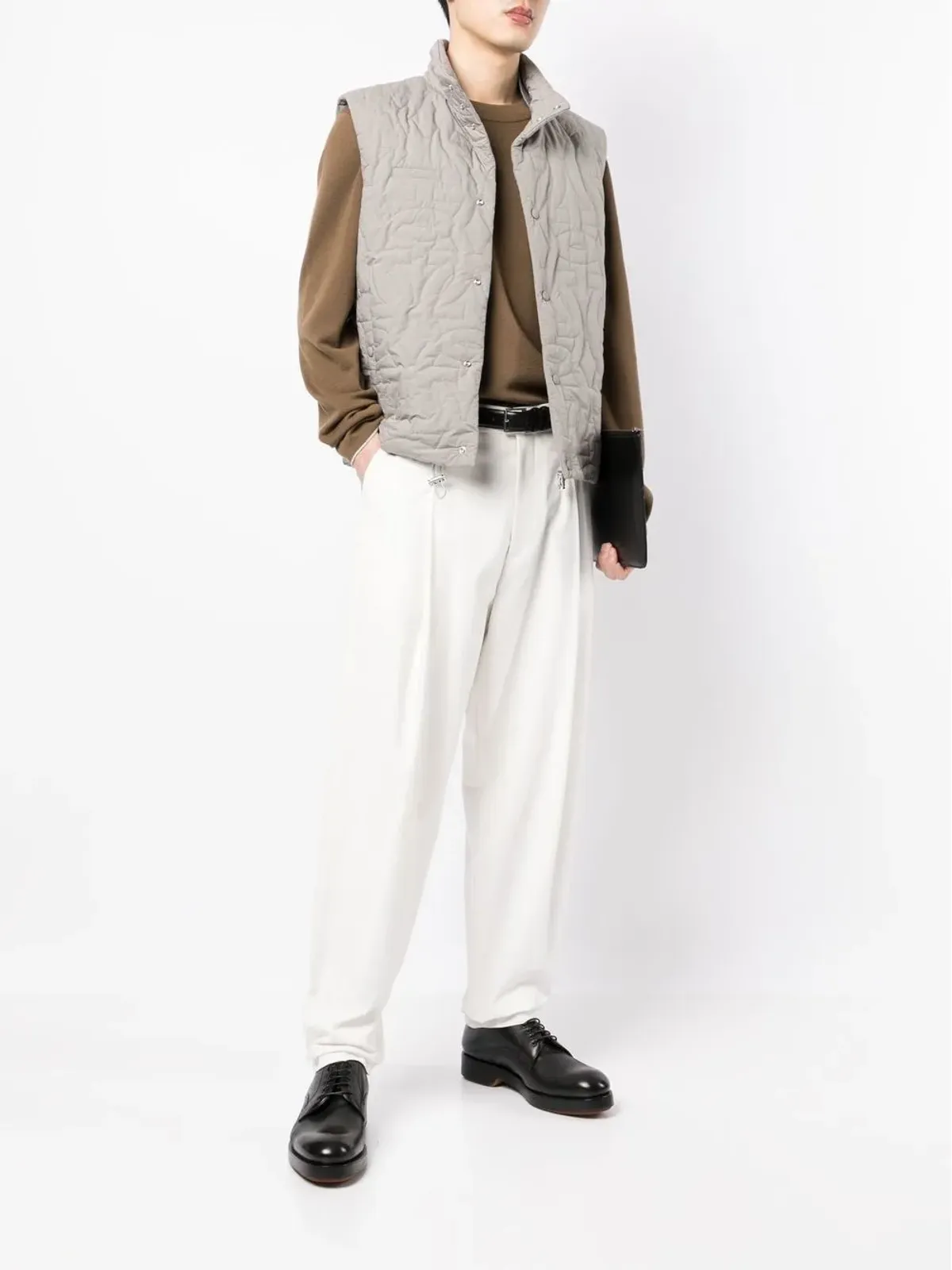 Ferragamo キルテッド ファネルネック ジレ - 画像2