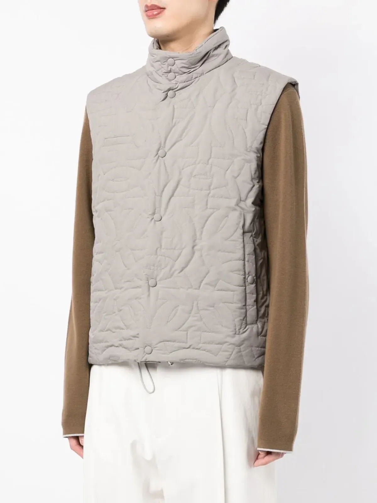 Ferragamo キルテッド ファネルネック ジレ - 画像3