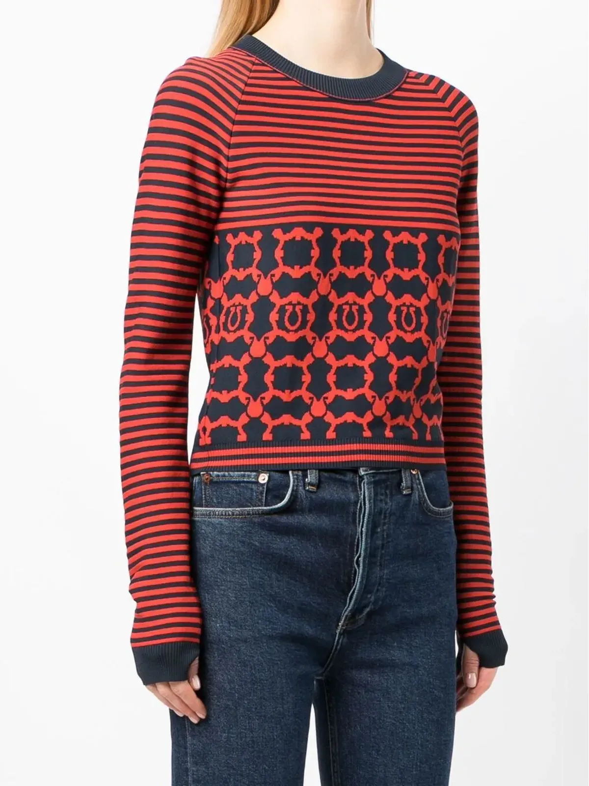 Ferragamo ストライプ Gancini 長袖トップ - 画像3