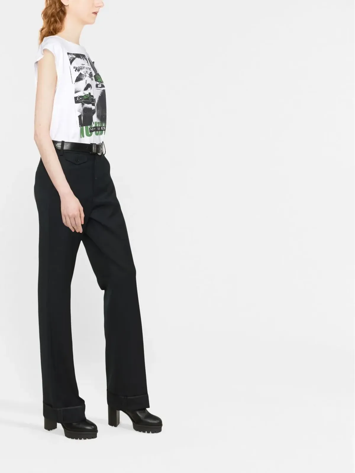 Zadig&Voltaire Poetiaターンアップヘムギャバジンパンツ - 画像4