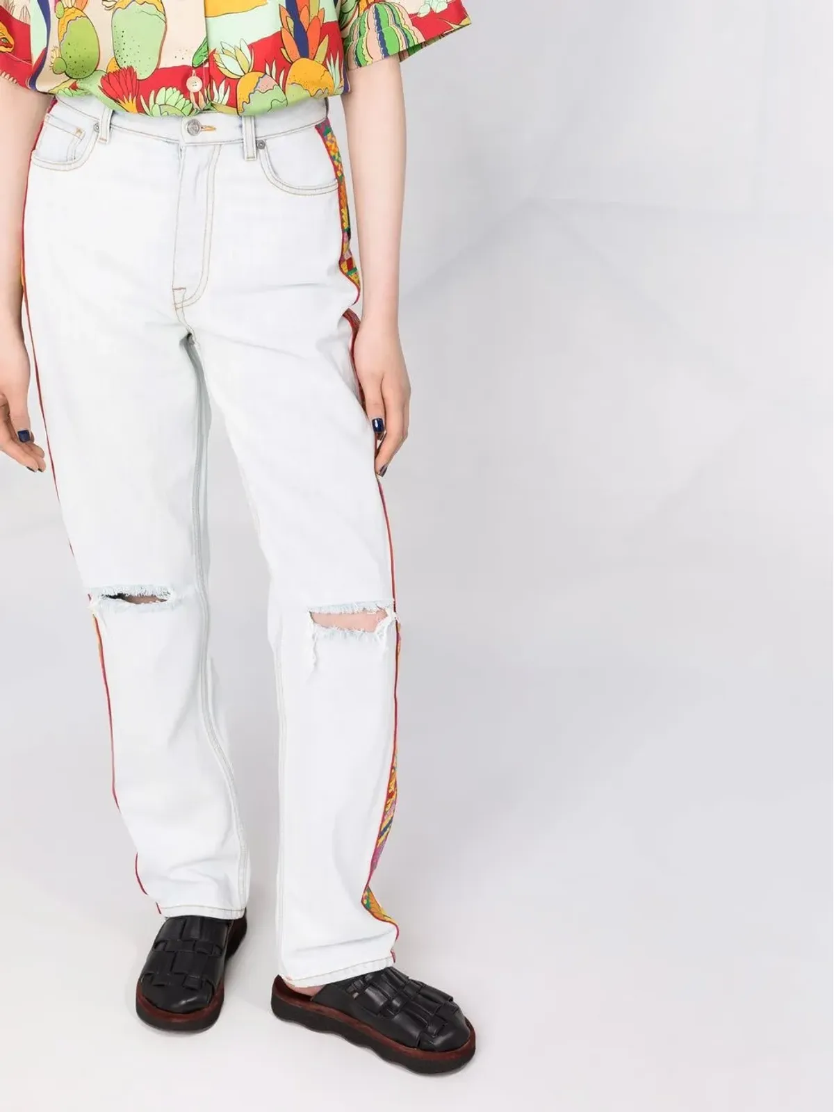 ETRO 刺繍トリム付きストレートジーンズ - 画像5