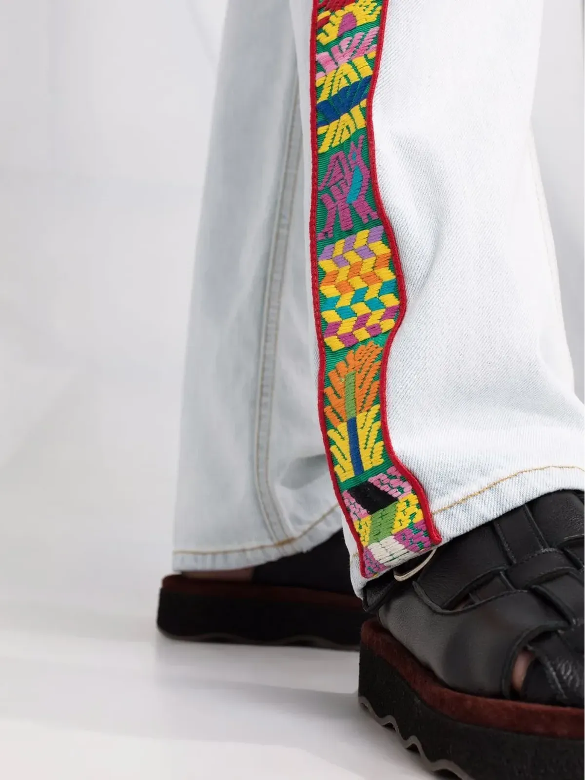 ETRO 刺繍トリム付きストレートジーンズ - 画像3