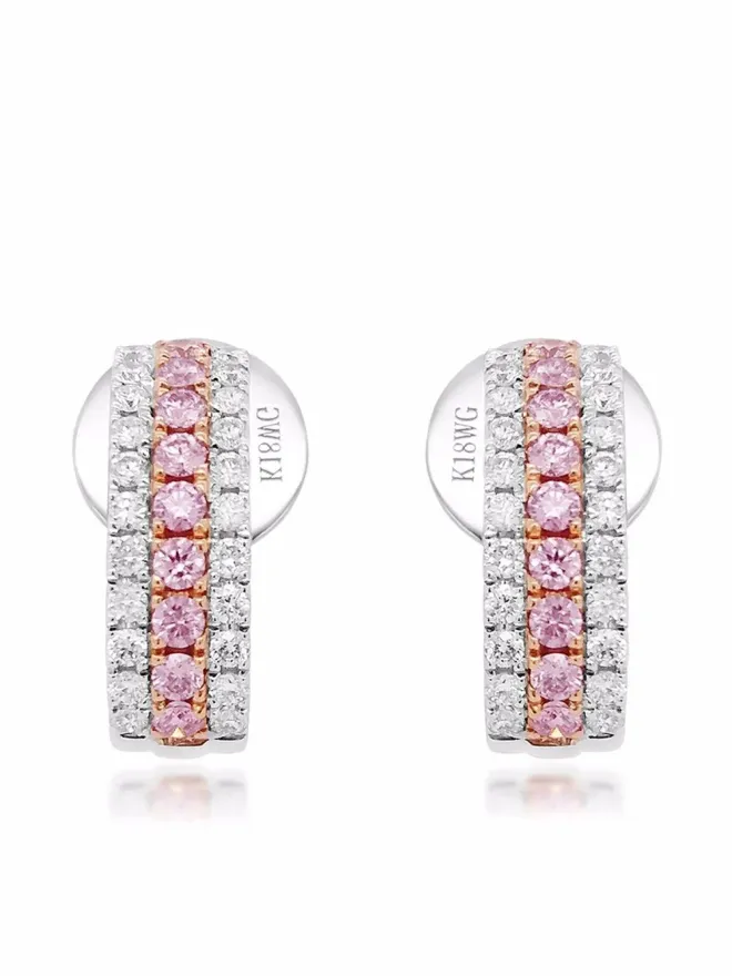 HYT Jewelry HYT Jewelry 18ktゴールド アーガイル ピンク ダイヤモンド スタッド イヤリングの商品画像