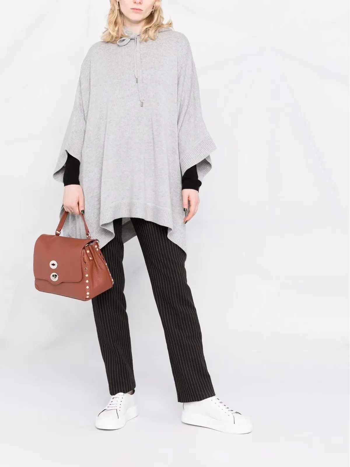 Michael Michael Kors ファインニット フード付きケープ - グレー - 画像2