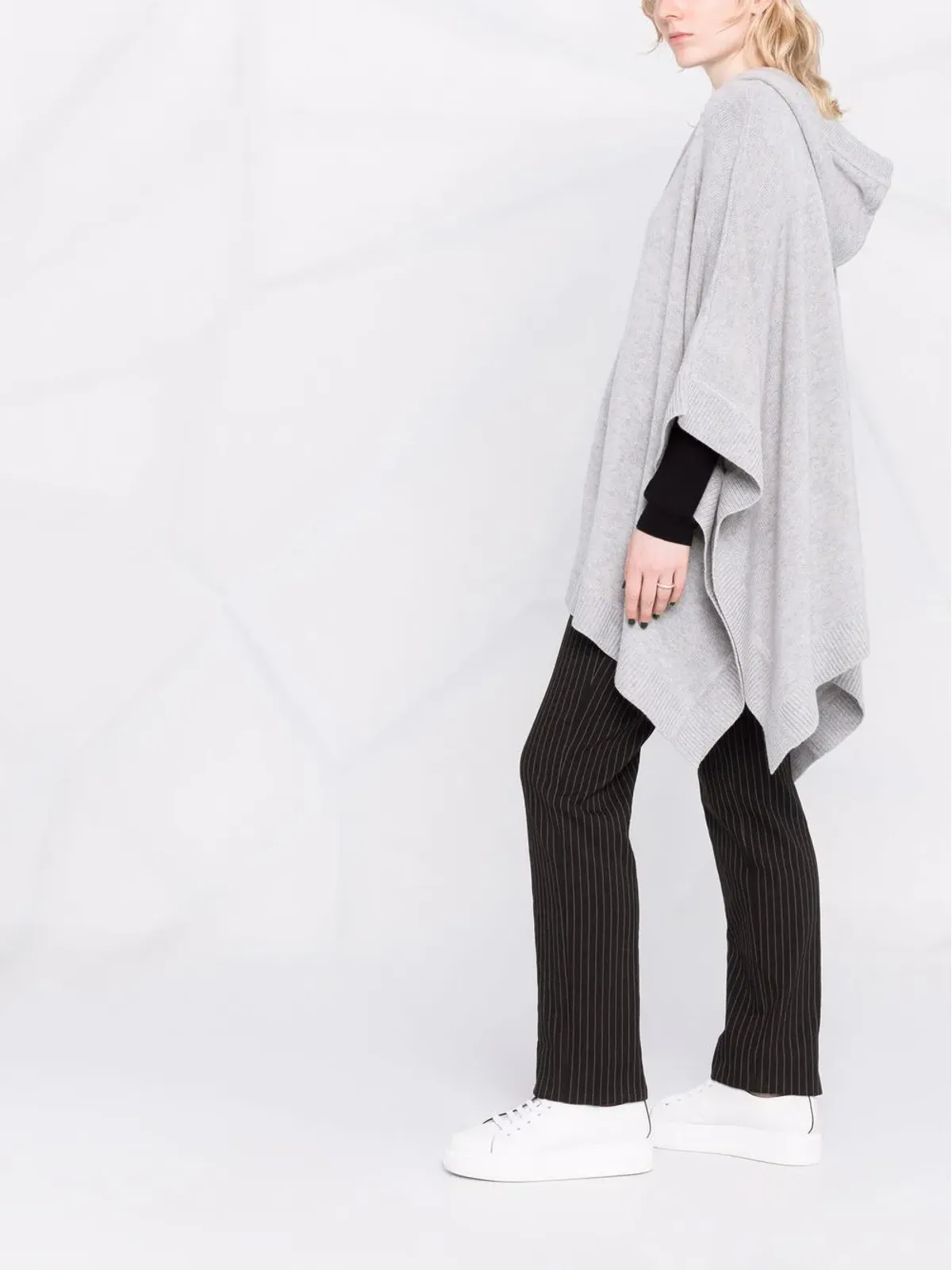 Michael Michael Kors ファインニット フード付きケープ - グレー - 画像4