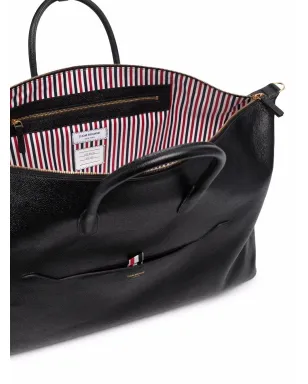 Thom Browne RWB stripe leather holdall - Black - サムネイル5