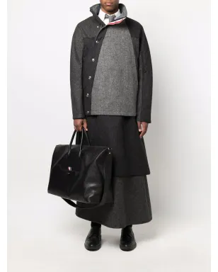Thom Browne RWB stripe leather holdall - Black - サムネイル2