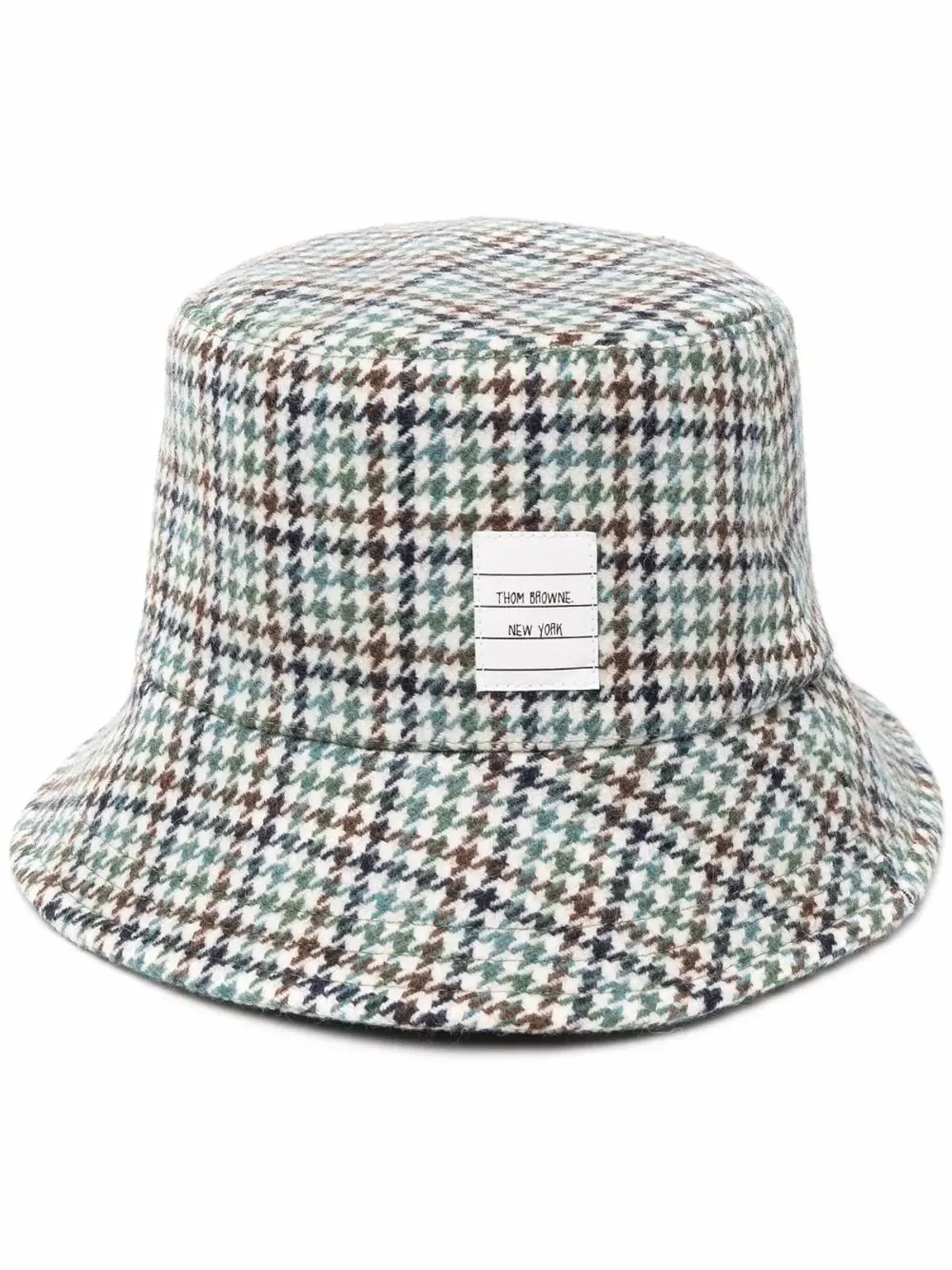 Thom Browne ハウンドトースト柄ネームタグアップリケ バケットハット - グリーン - 画像1