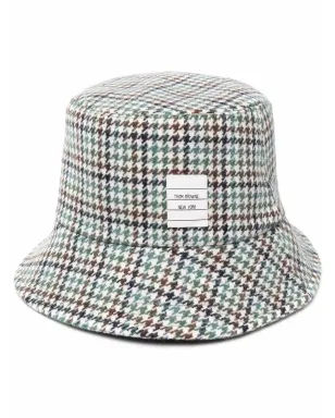 Thom Browne ハウンドトースト柄ネームタグアップリケ バケットハット - グリーン - サムネイル1