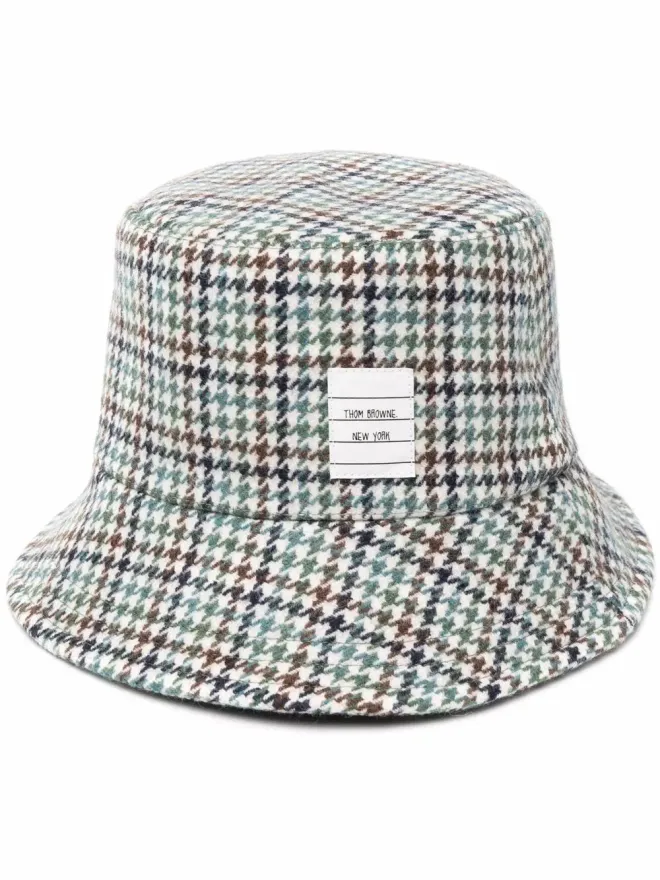 Thom Browne Thom Browne ハウンドトースト柄ネームタグアップリケ バケットハット - グリーンの商品画像