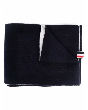 Thom Browne ロブスター柄インターシャ編みウールスカーフ（ブルー） - サムネイル1