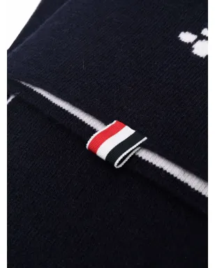 Thom Browne ロブスター柄インターシャ編みウールスカーフ（ブルー） - サムネイル3