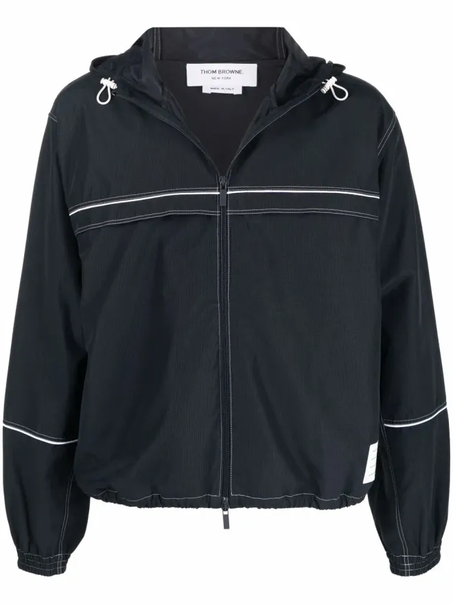 Thom Browne Thom Browne コントラストステッチ入りフード付きトラックジャケットの商品画像