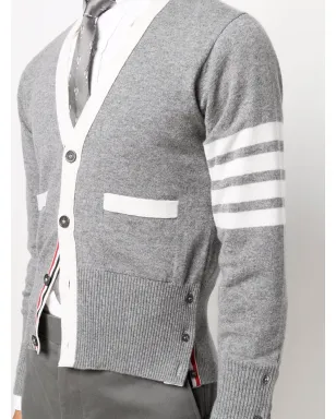 Thom Browne 4バー・ストライプニットカーディガン - グレー - サムネイル5