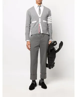 Thom Browne 4バー・ストライプニットカーディガン - グレー - サムネイル2