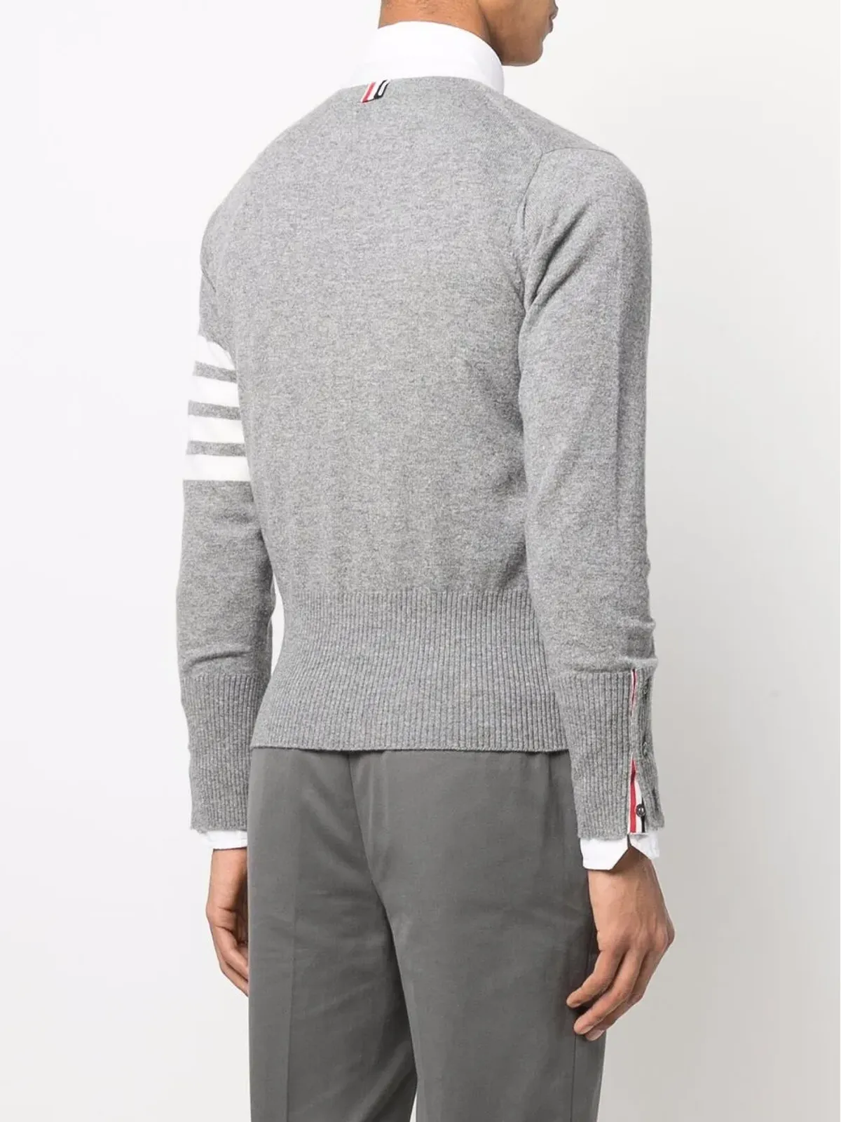 Thom Browne 4バー・ストライプニットカーディガン - グレー - 画像4