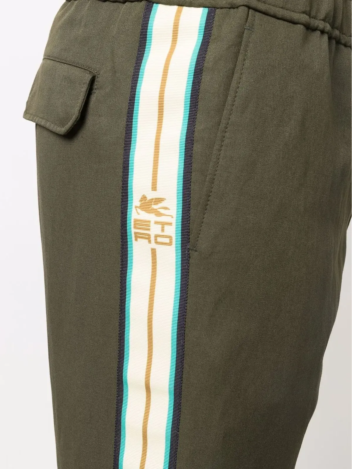 ETRO ロゴテープディテールのストレートレッグパンツ - 画像5