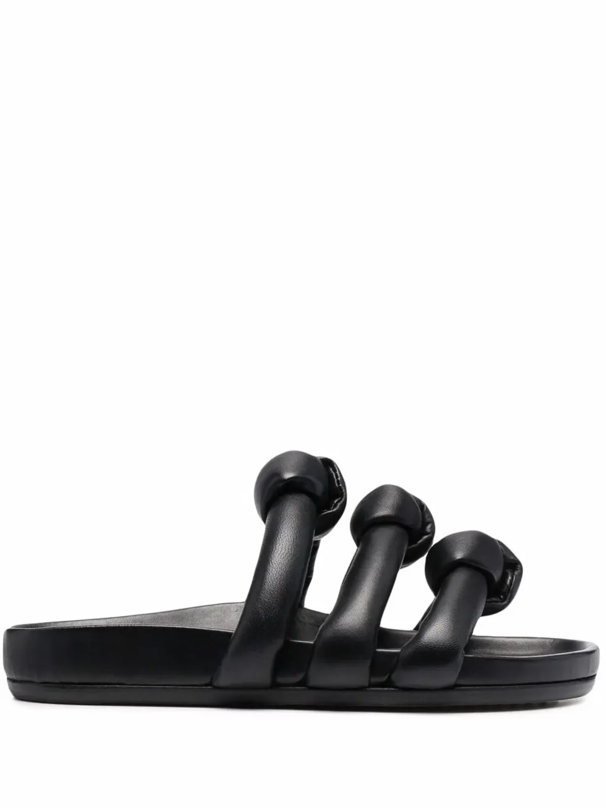 Rick Owens グラノラ ノットディテール スライド - ブラック - 画像1