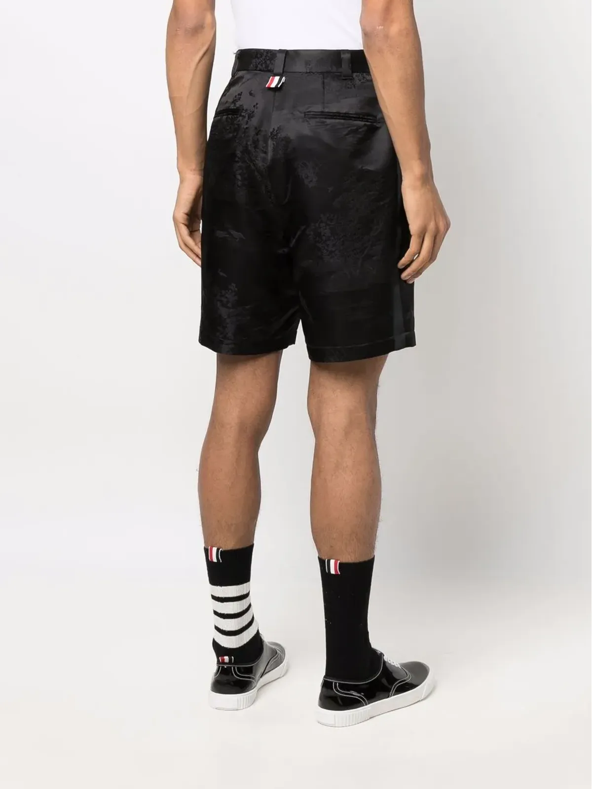 Thom Browne RWBストライプ テーラードショーツ ブラック - 画像4