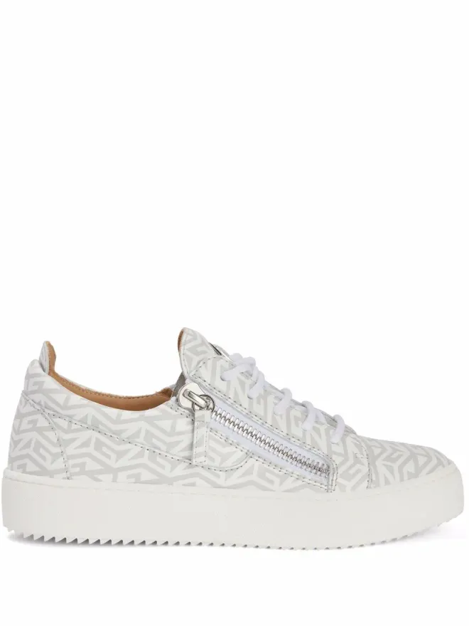 Giuseppe Zanotti Giuseppe Zanotti Gailモノグラムプリント ロートップスニーカーの商品画像