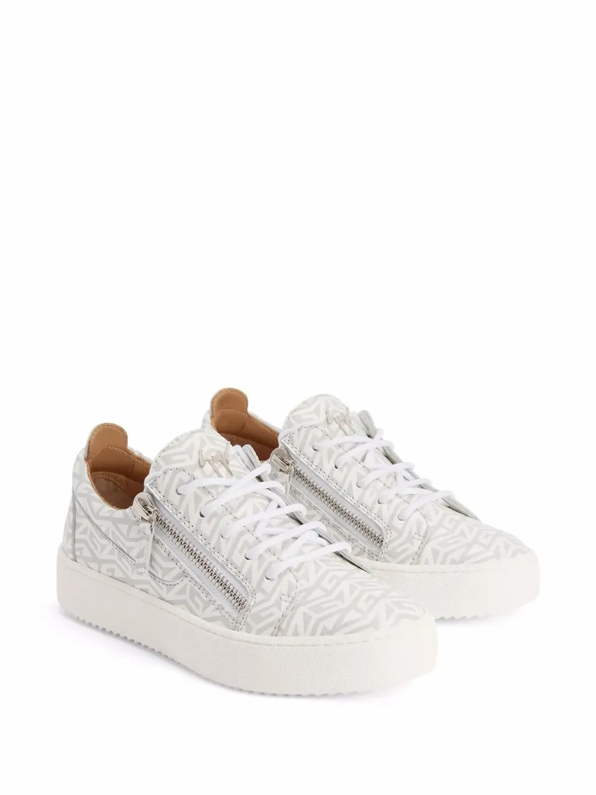 Giuseppe Zanotti Gailモノグラムプリント ロートップスニーカー - 画像2