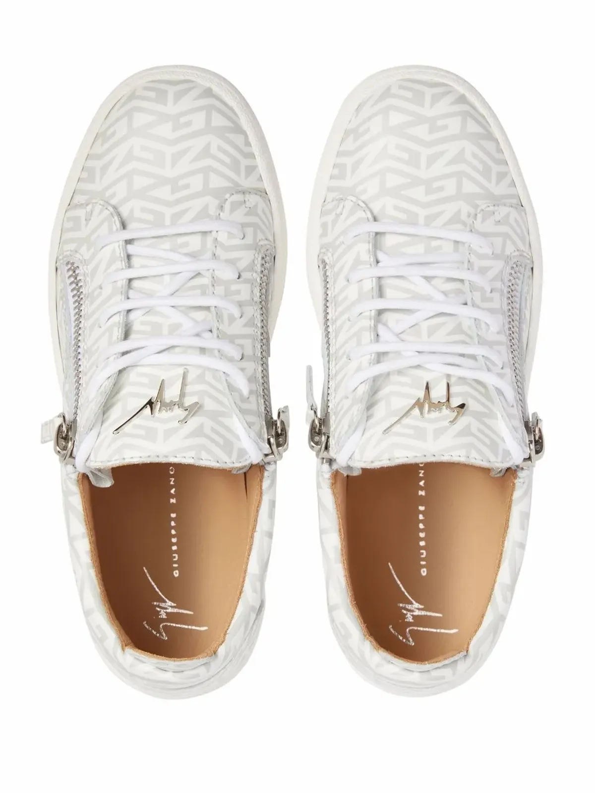 Giuseppe Zanotti Gailモノグラムプリント ロートップスニーカー - 画像4