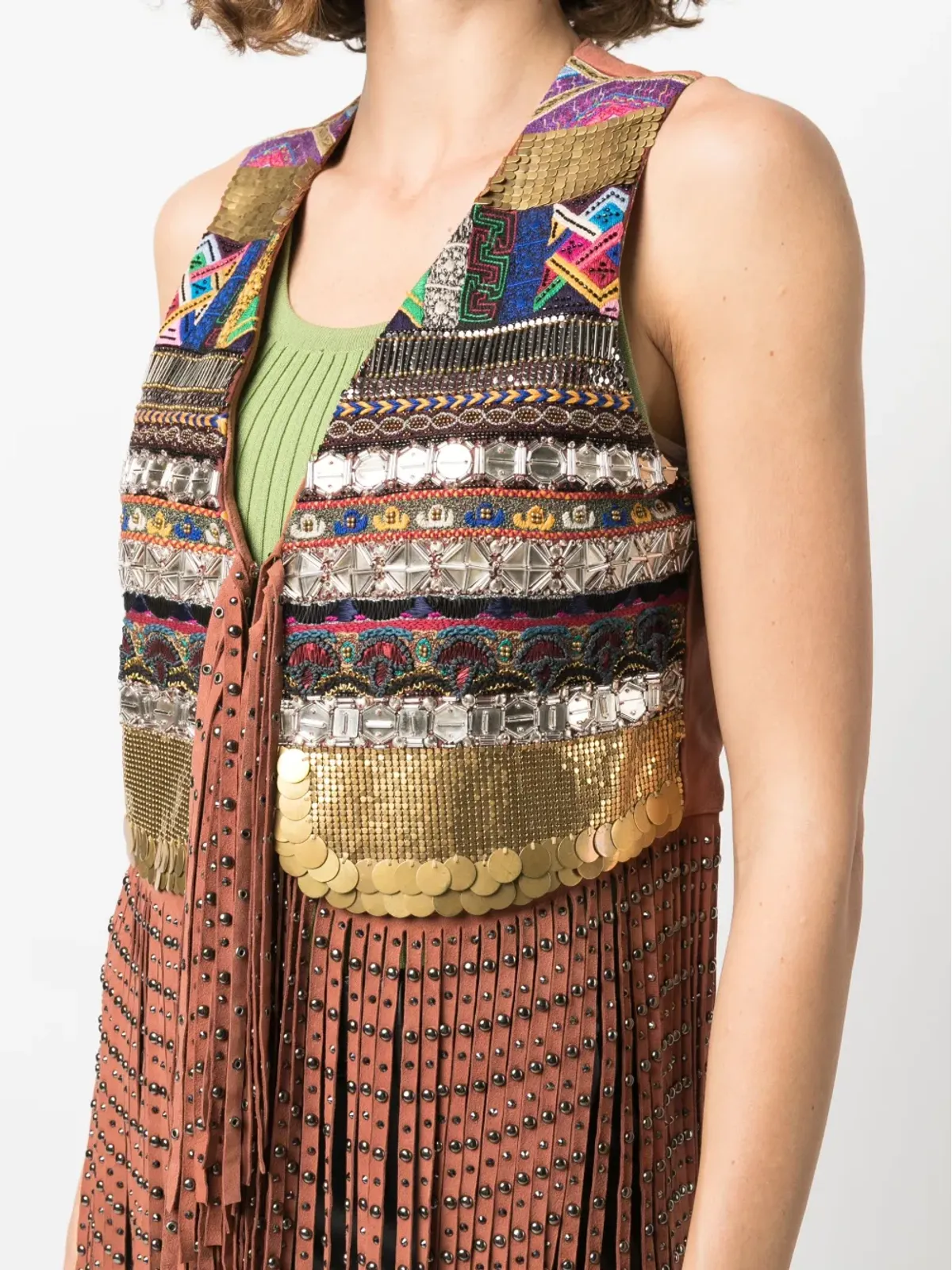 ETRO フリンジ付きパターンジレ - 画像5
