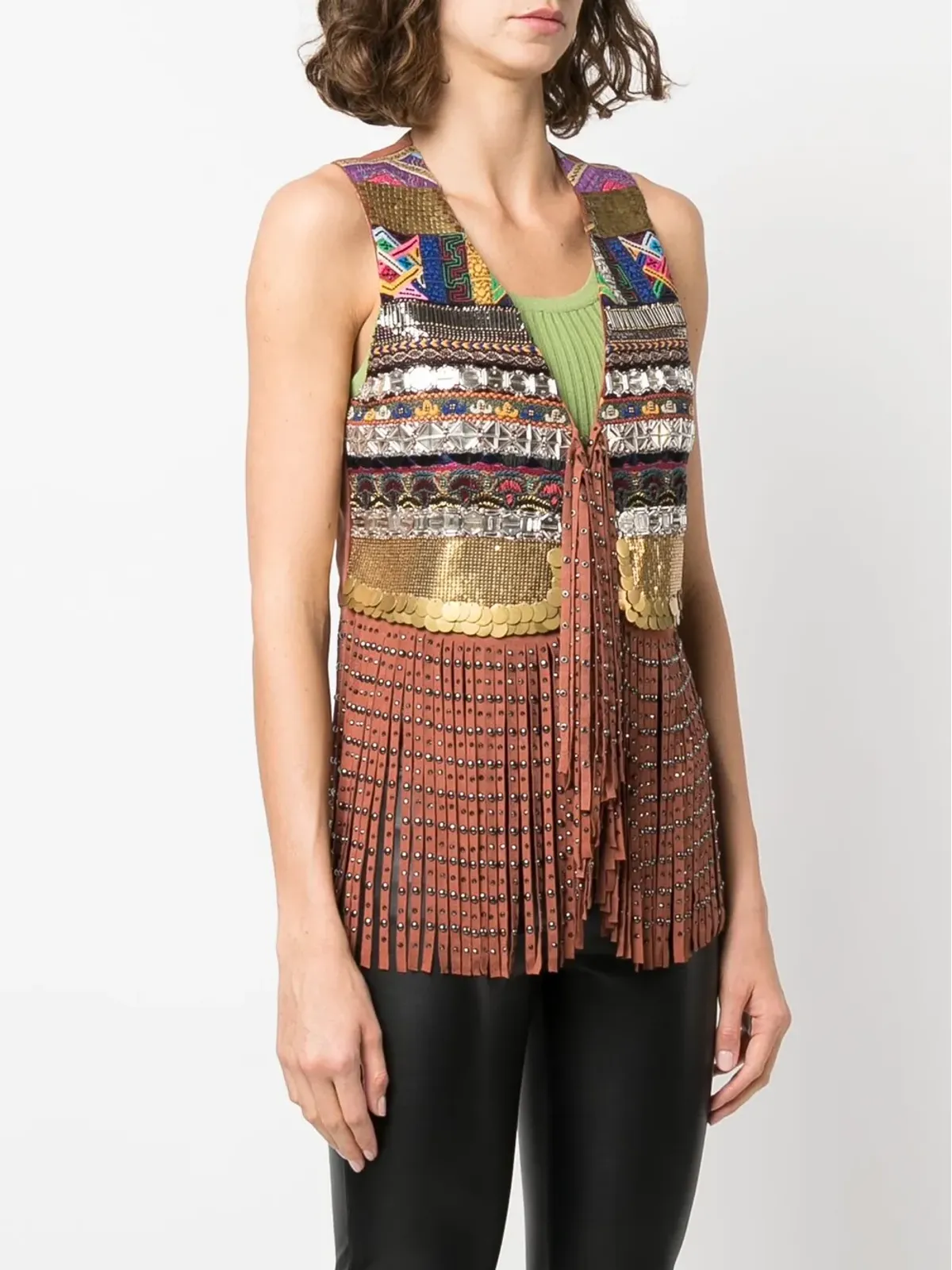 ETRO フリンジ付きパターンジレ - 画像3