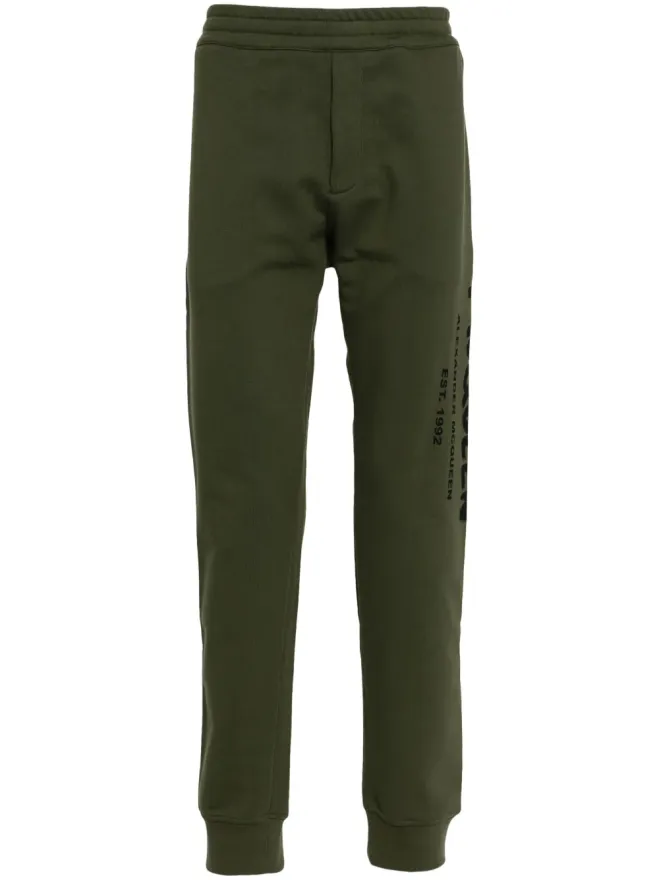 Alexander McQueen Alexander McQueen logo-print track pants - Greenの商品画像
