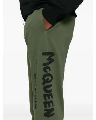 Alexander McQueen logo-print track pants - Green - サムネイル5