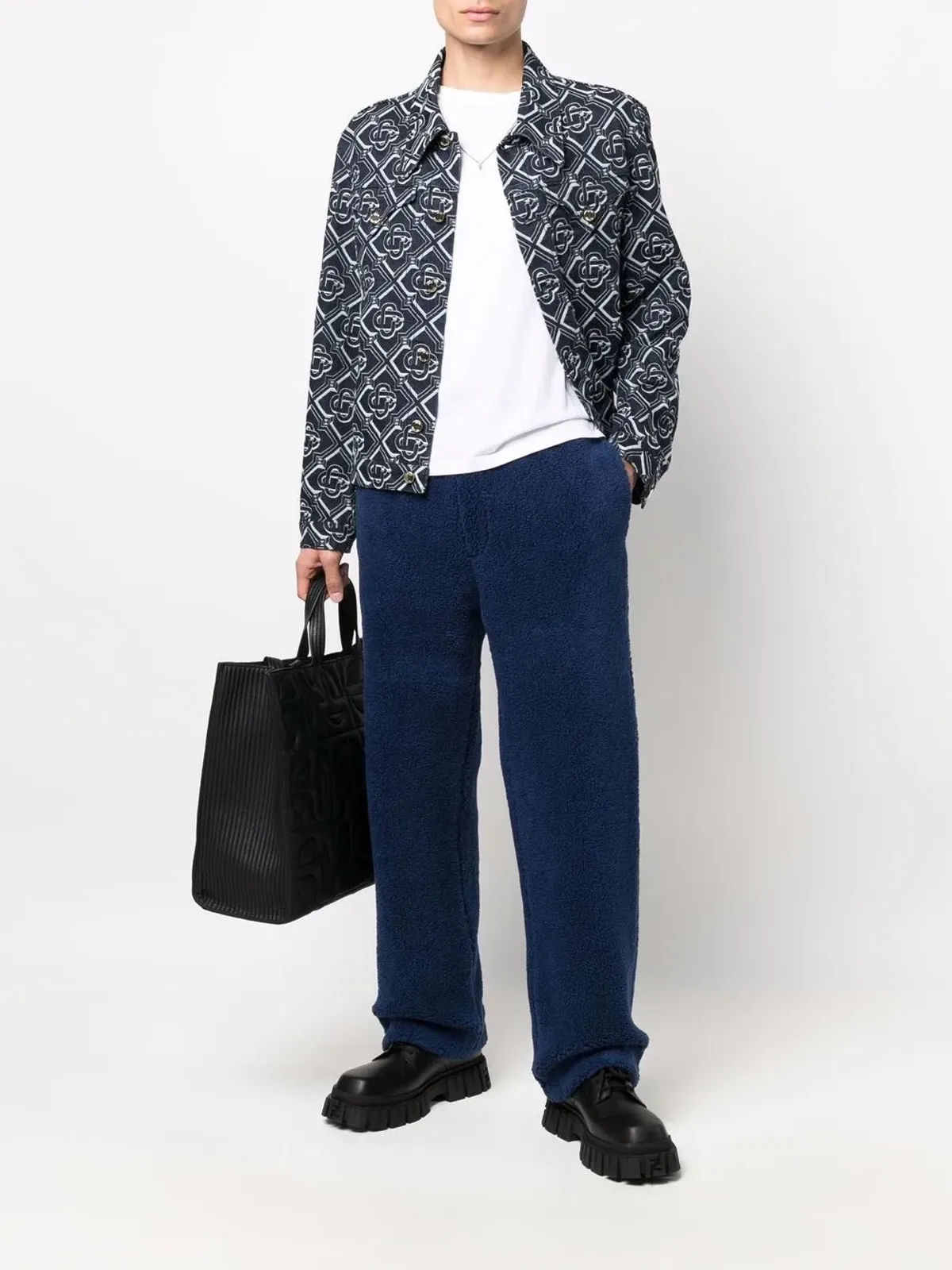 FENDI フリースストレートレッグ トラックパンツ - ブルー - 画像2