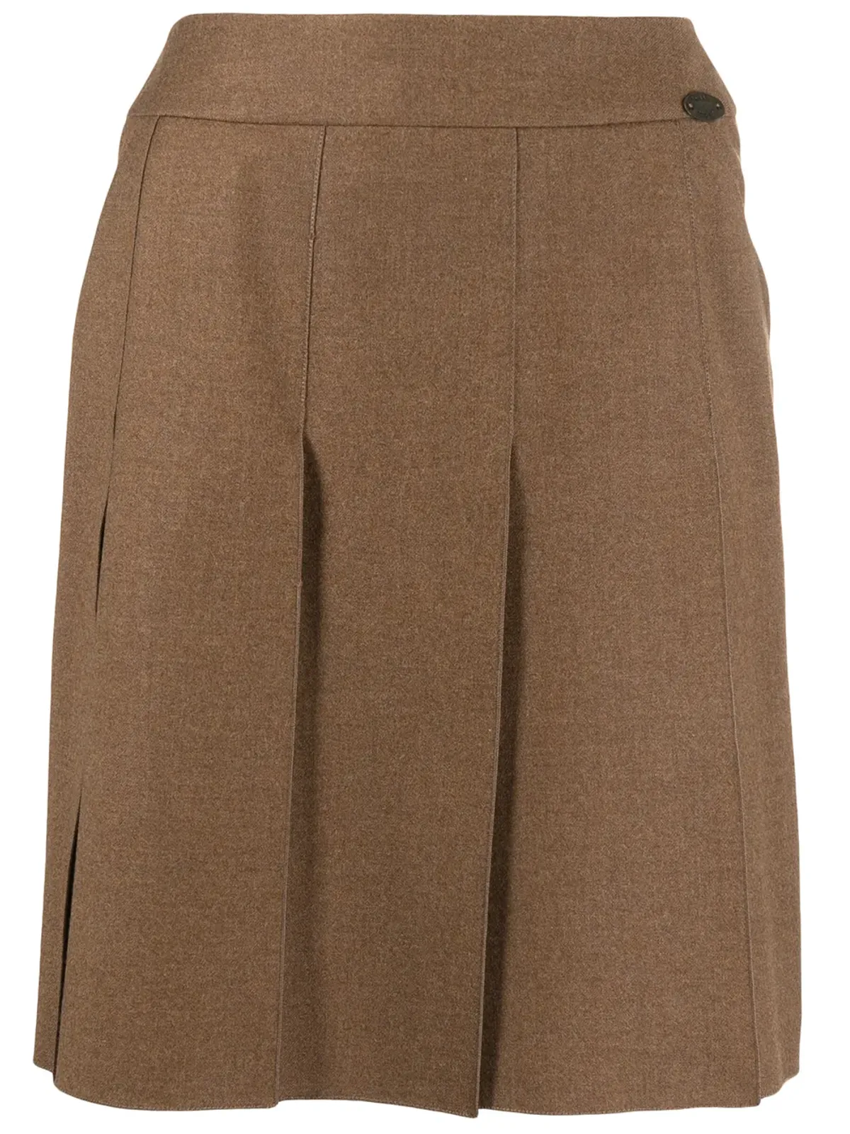 CHANEL Pre-Owned 1999 high-waisted pleated miniskirt - Brown - 画像1